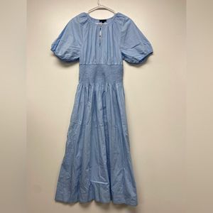 J. Crew Puff-sleeve smocked-waist midi dress